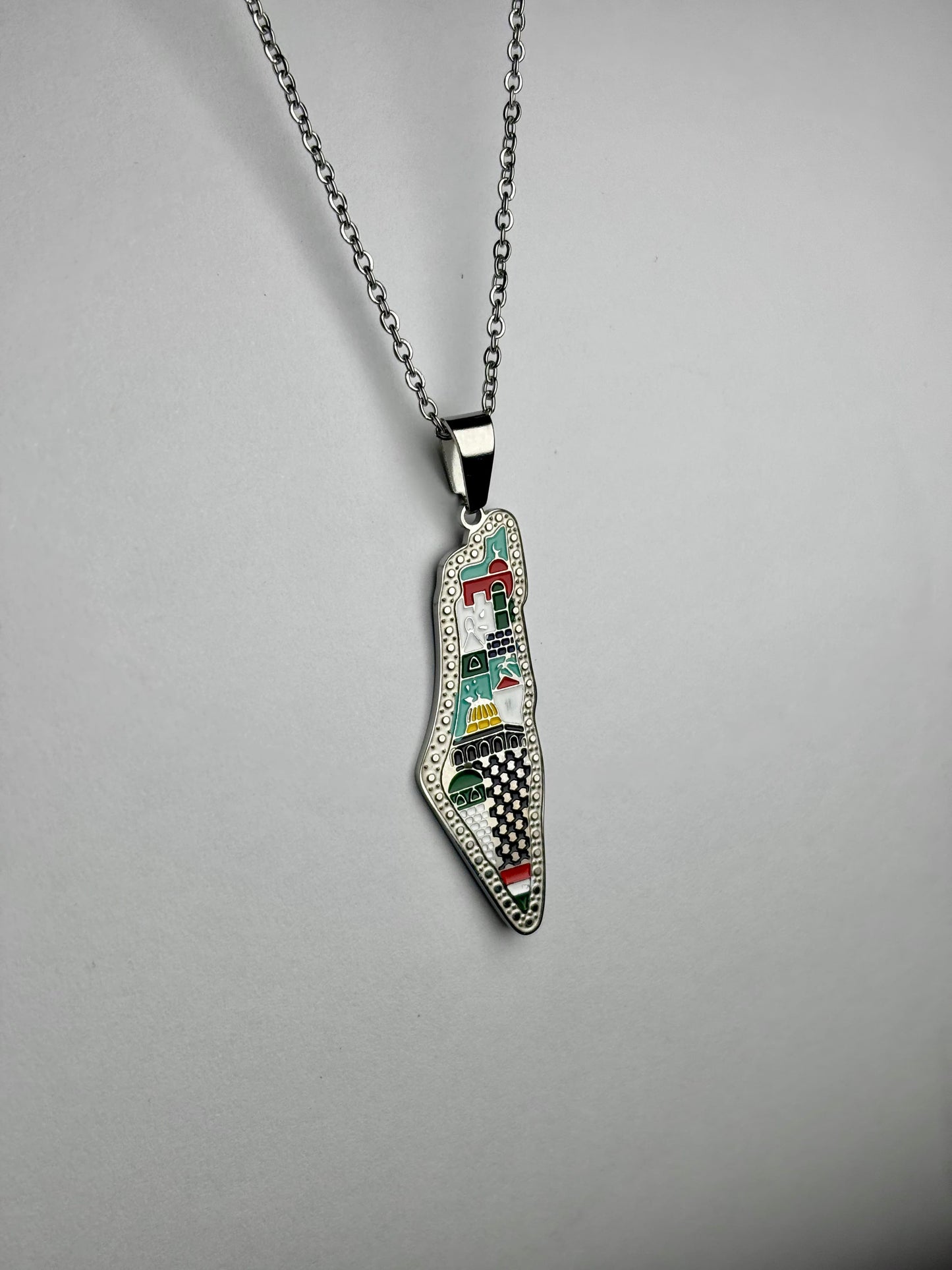 Palestine Heritage Map Necklace