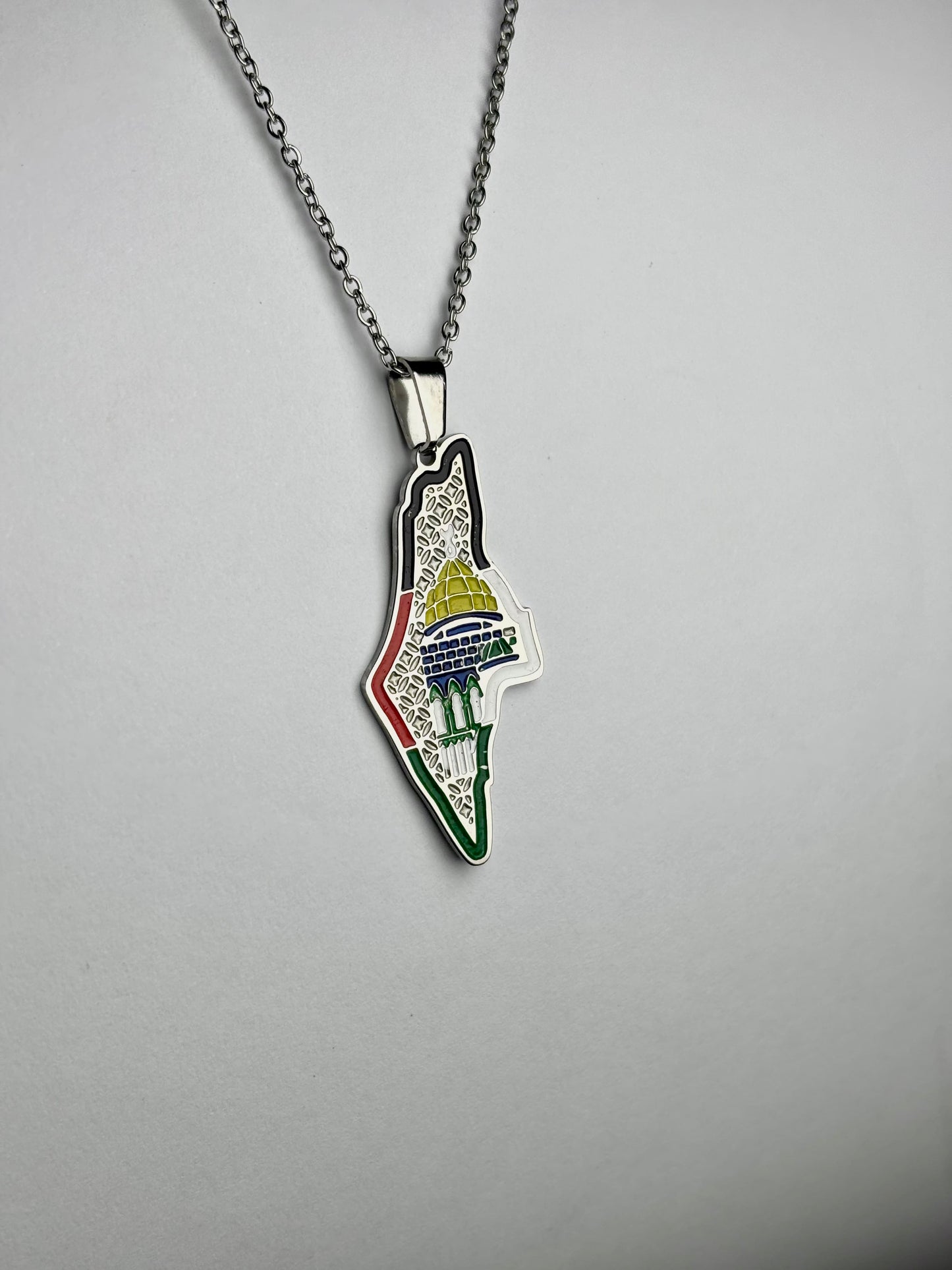 Masjid Al-Aqsa Palestine Map Necklace
