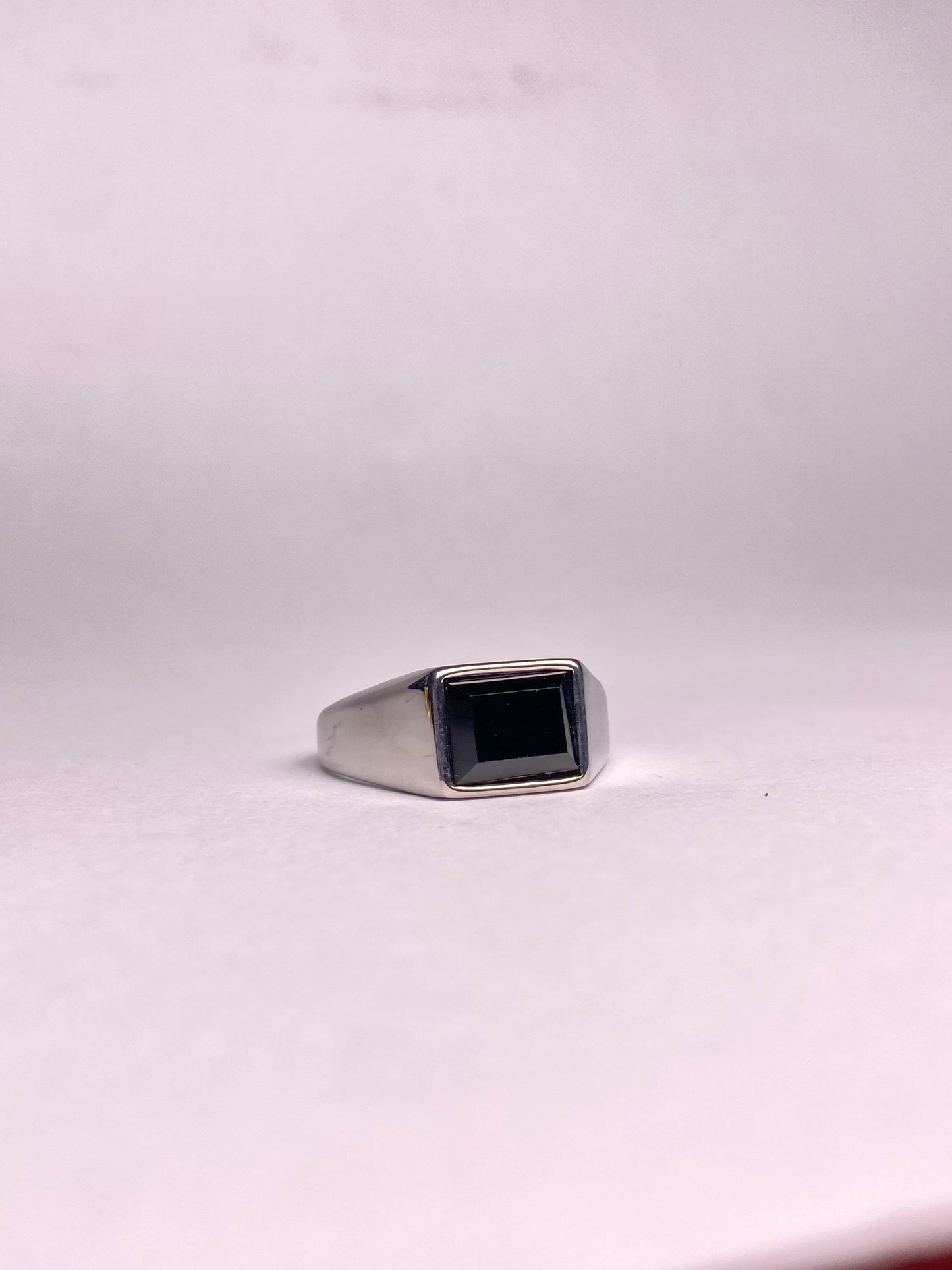 Sleek Black Agate Ring