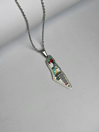 Palestine Heritage Map Necklace