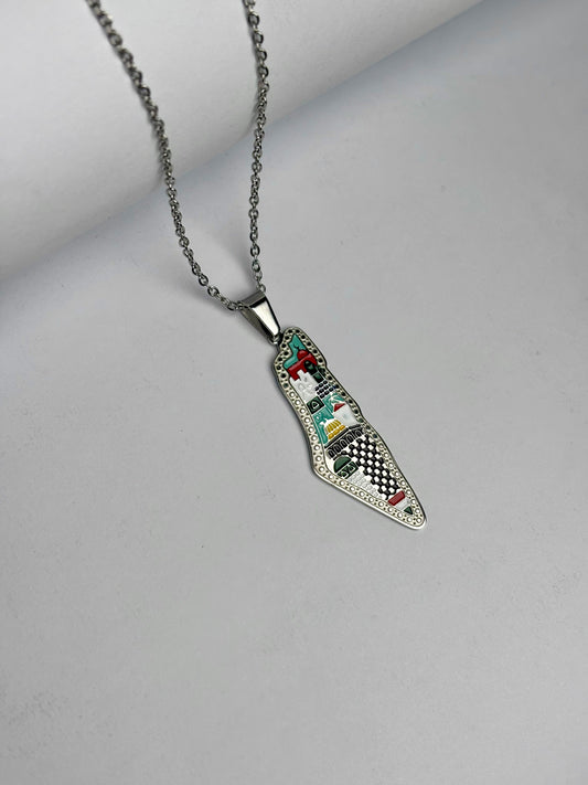 Palestine Heritage Map Necklace