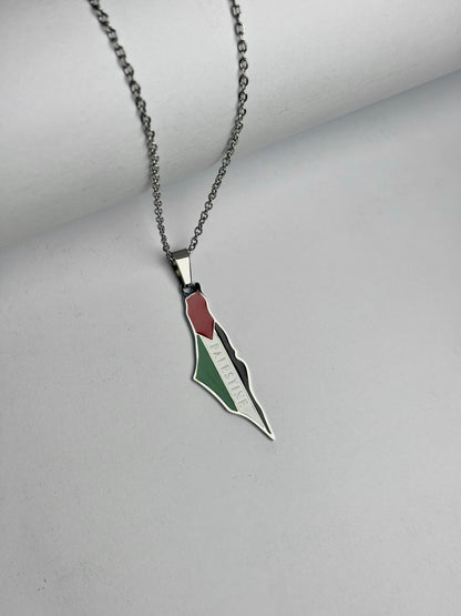 Palestine Map Necklace