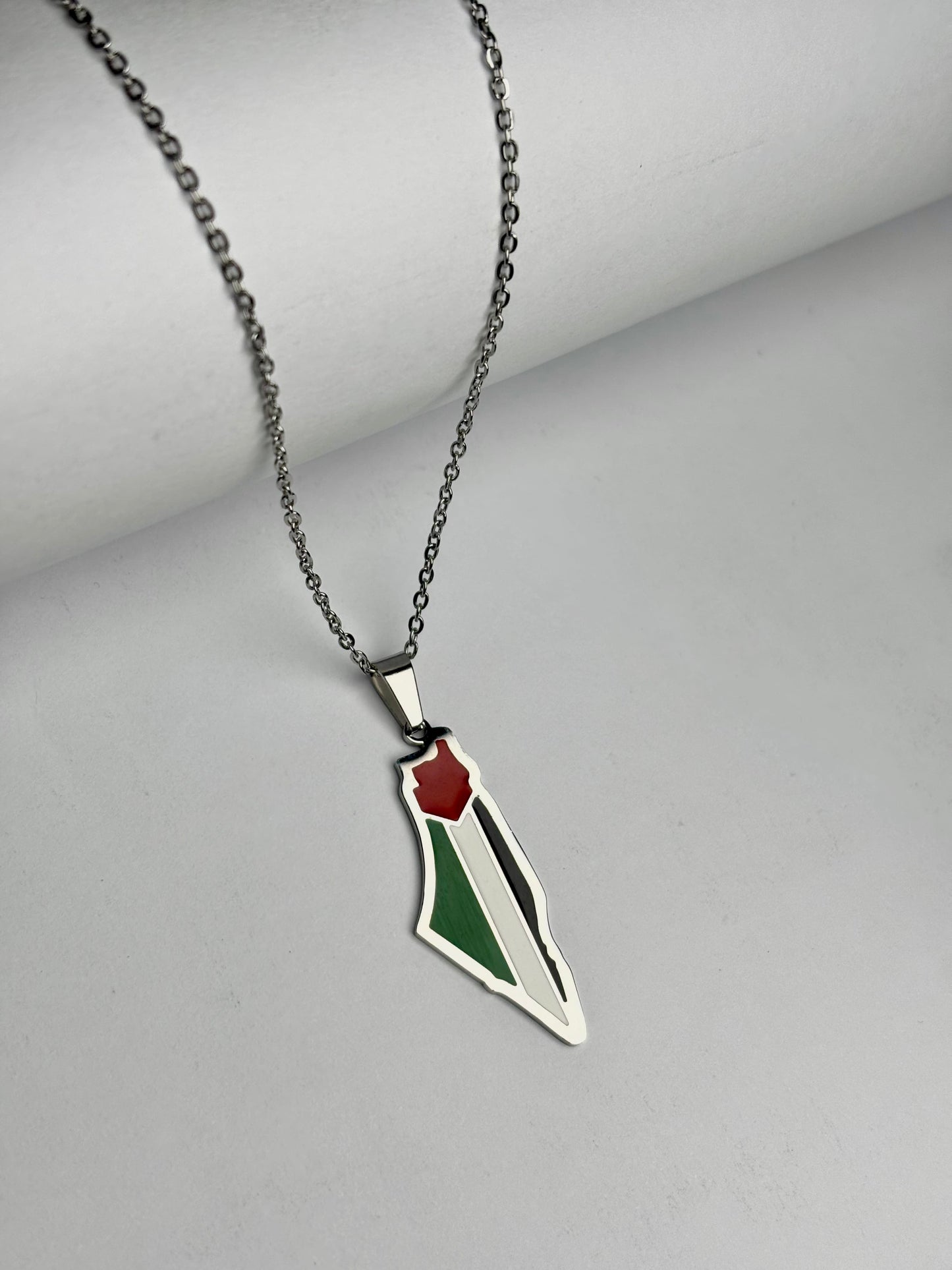 Palestine Map Pendant Chain