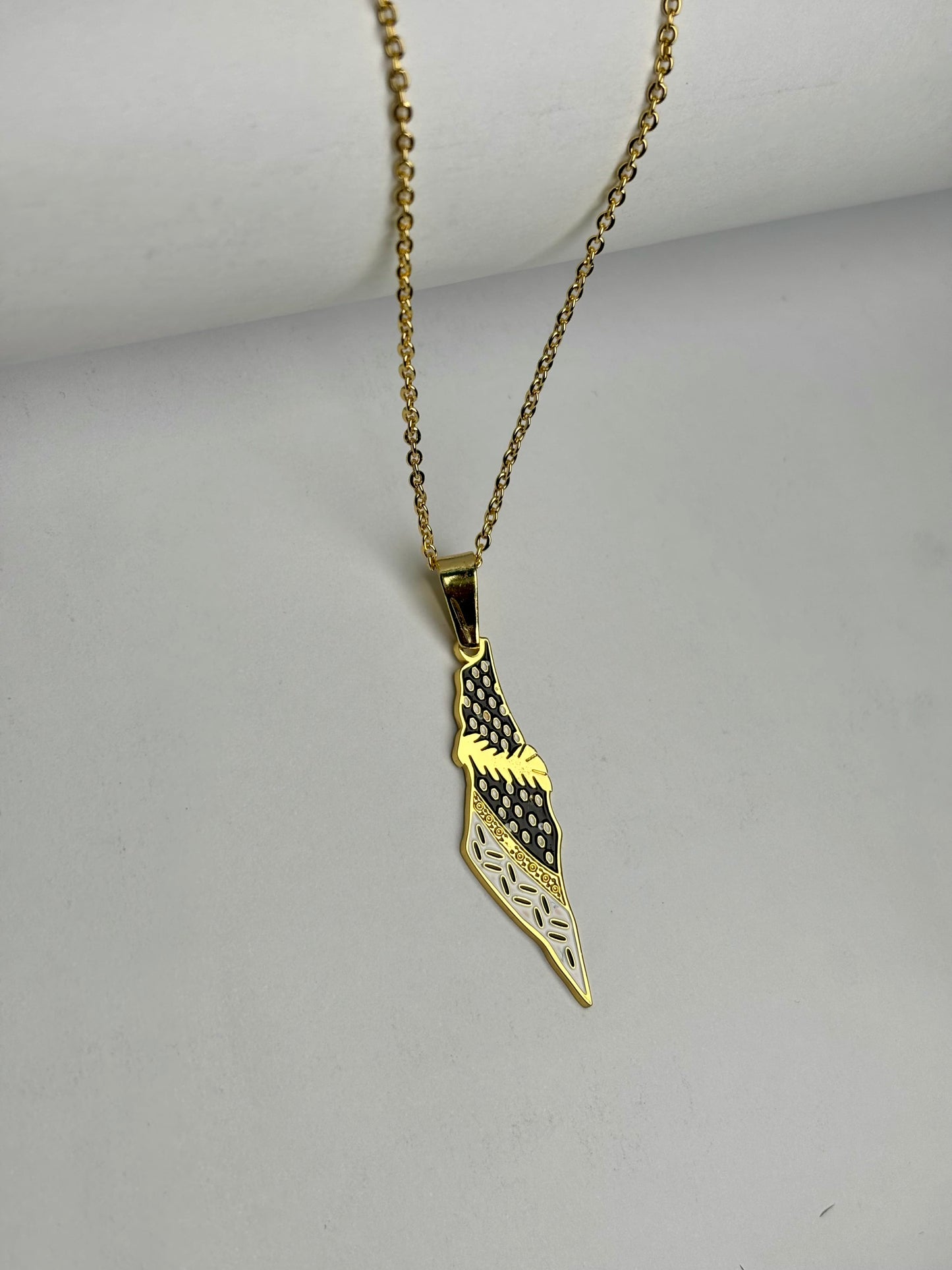 Palestine Map Keffiyeh Necklace [Golden]