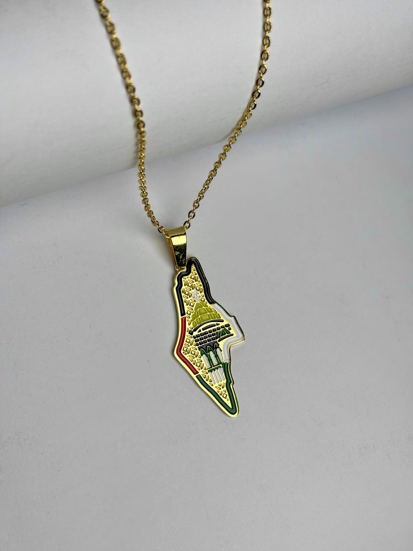 Masjid Al-Aqsa Palestine Map Necklace [Golden]
