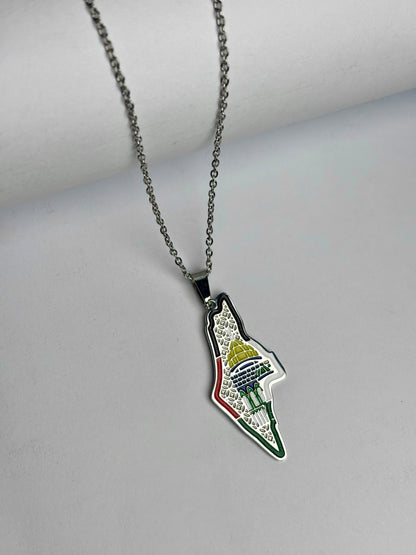 Masjid Al-Aqsa Palestine Map Necklace