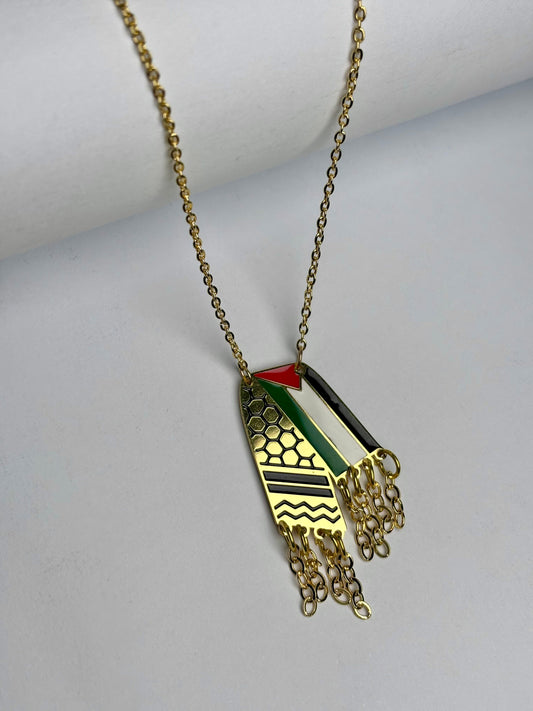 Palestinian keffiyeh Necklace [Golden]