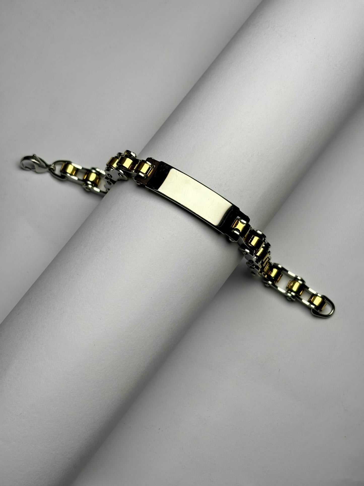 Custom Plate biker chain bracelet [Golden]