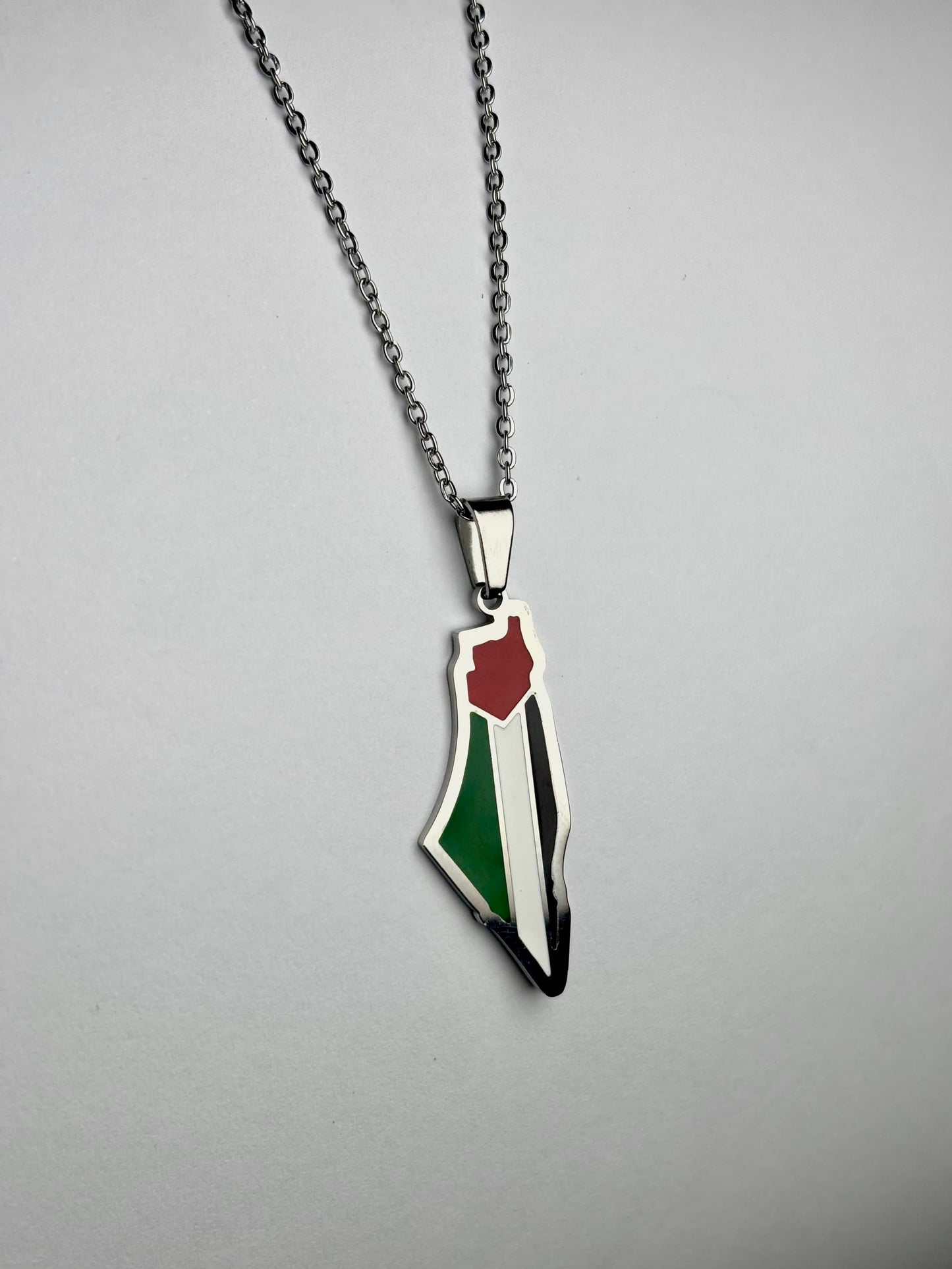Palestine Map Pendant Chain
