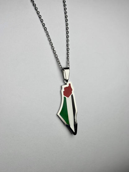 Palestine Map Pendant Chain