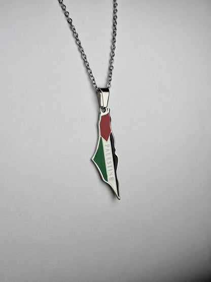 Palestine Map Necklace
