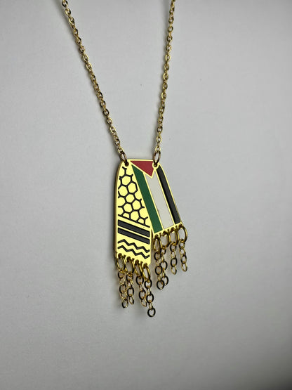 Palestinian keffiyeh Necklace [Golden]