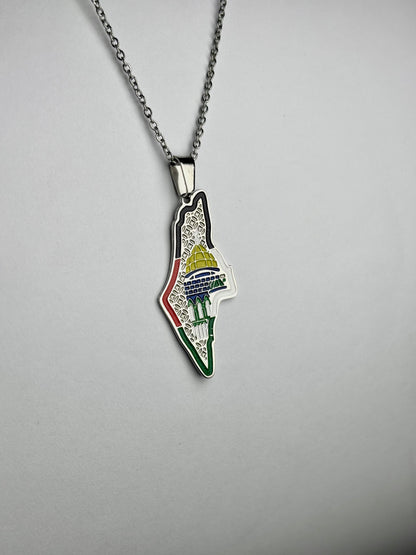 Masjid Al-Aqsa Palestine Map Necklace