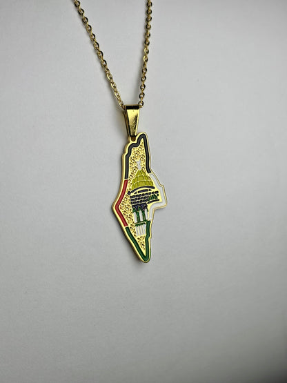 Masjid Al-Aqsa Palestine Map Necklace [Golden]