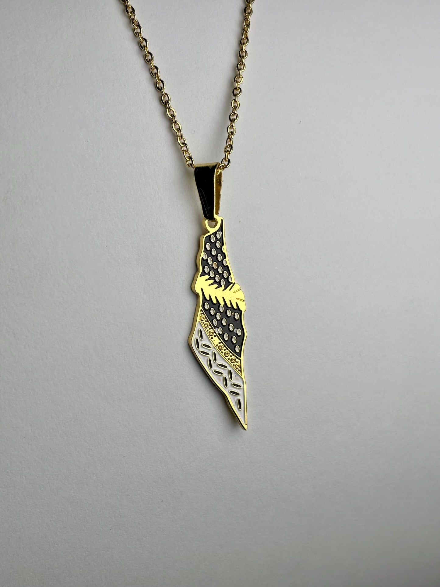 Palestine Map Keffiyeh Necklace [Golden]