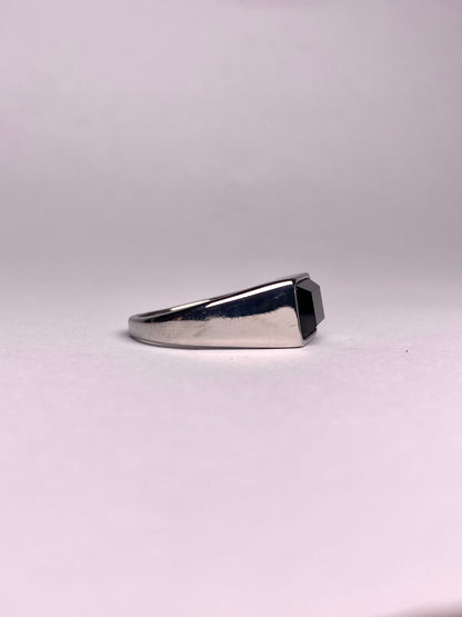 Sleek Black Agate Ring
