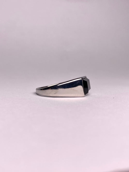 Sleek Black Agate Ring