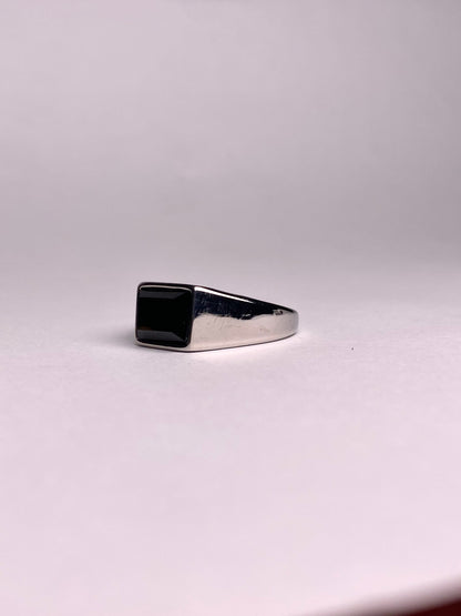 Sleek Black Agate Ring