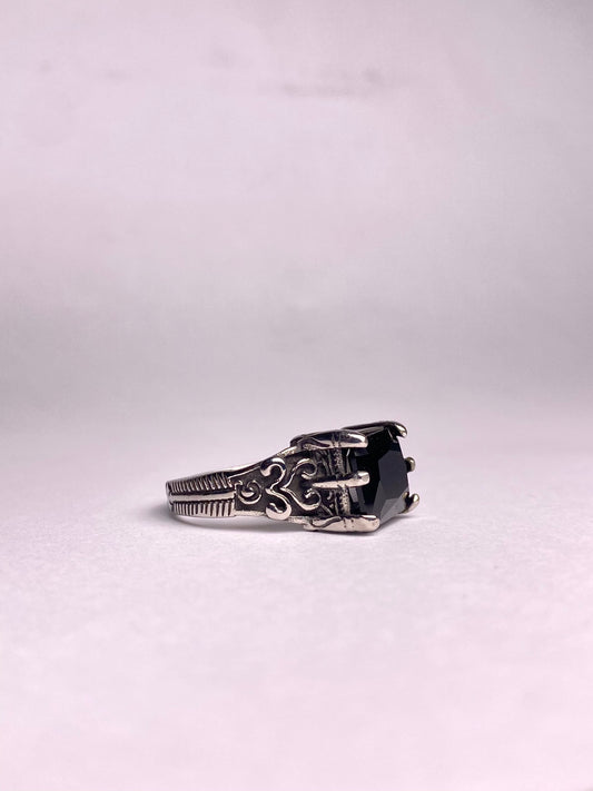 Turkish Style Black Agate Ring