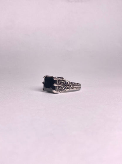 Turkish Style Black Agate Ring