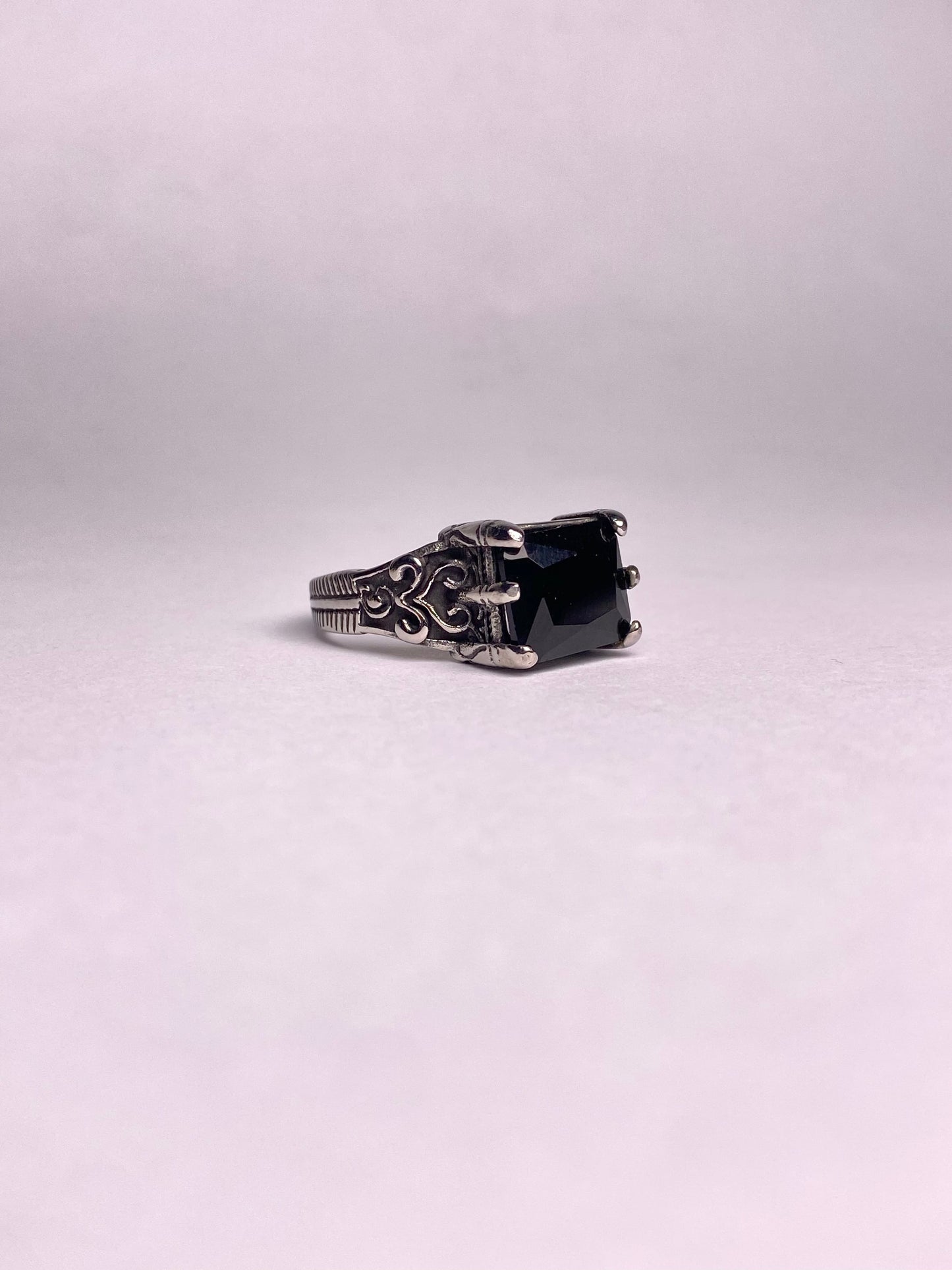 Turkish Style Black Agate Ring