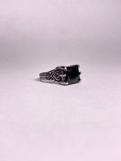 Turkish Style Black Agate Ring